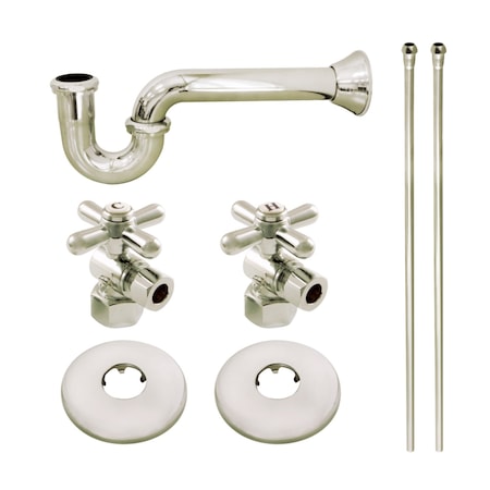 Kingston Brass KPK206 Plumbing Supply Kit with 1-1/2" P-Trap - 1/2" IPS Inlet x 3/8" Comp Oulet, Polished Nickel KPK206